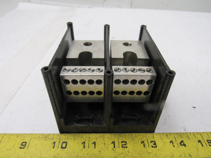 Gould Shawmut 66592  600V 2 Pole 2/0-#14 Line To 10 #6-#14 Wire Terminal Block