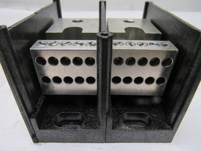 Gould Shawmut 66592  600V 2 Pole 2/0-#14 Line To 10 #6-#14 Wire Terminal Block