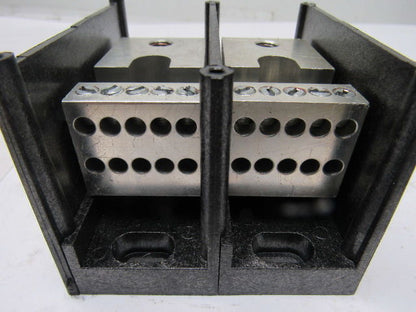 Gould Shawmut 66592  600V 2 Pole 2/0-#14 Line To 10 #6-#14 Wire Terminal Block