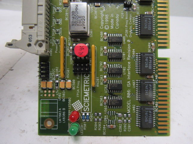 Sciemetric Model 806 Revision 0 ISA Interface Card
