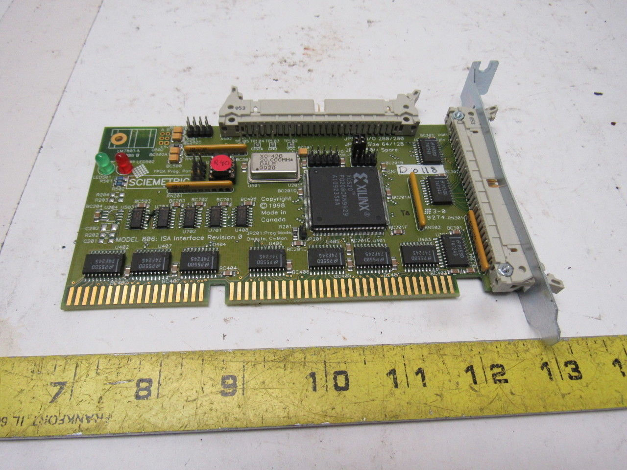 Sciemetric Model 806 Revision 0 ISA Interface Card