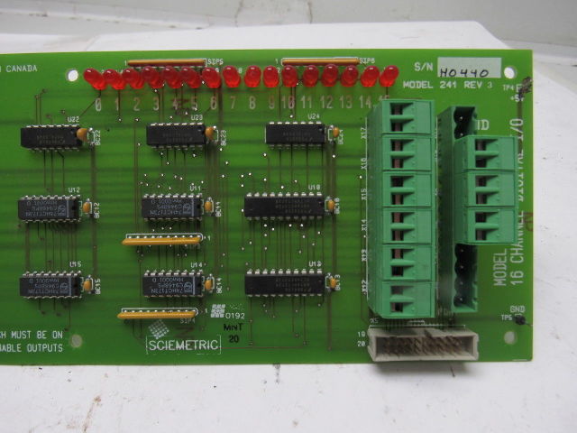 Sciemetric Model 241 Rev 3 16 Channel Digital I/O Board