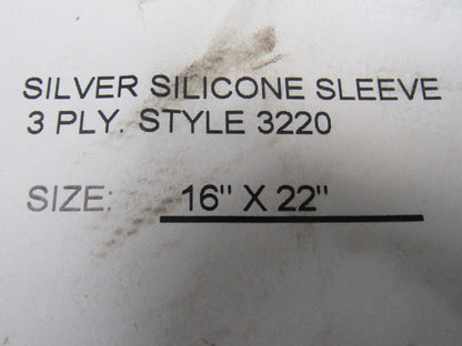 Style 3220 16" x 22" 3 Ply Silicone Drum Sleeve Silver