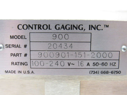 Control Gaging Inc 900901-151-2000 Gaging Monitor Control 110V