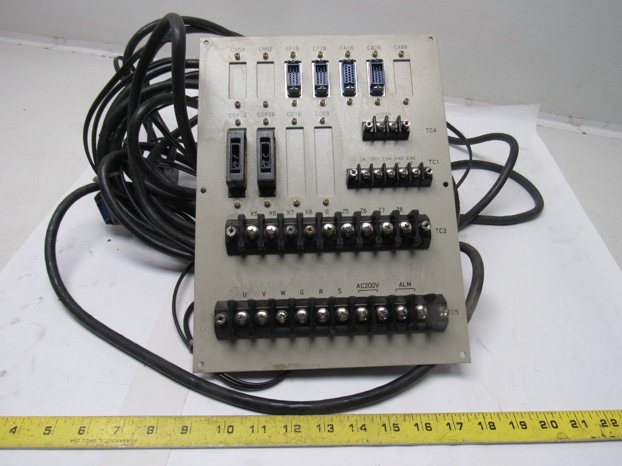 Fanuc A02B-0072-C040 Terminal Unit W/Cables From Hitachi Seiki HT25