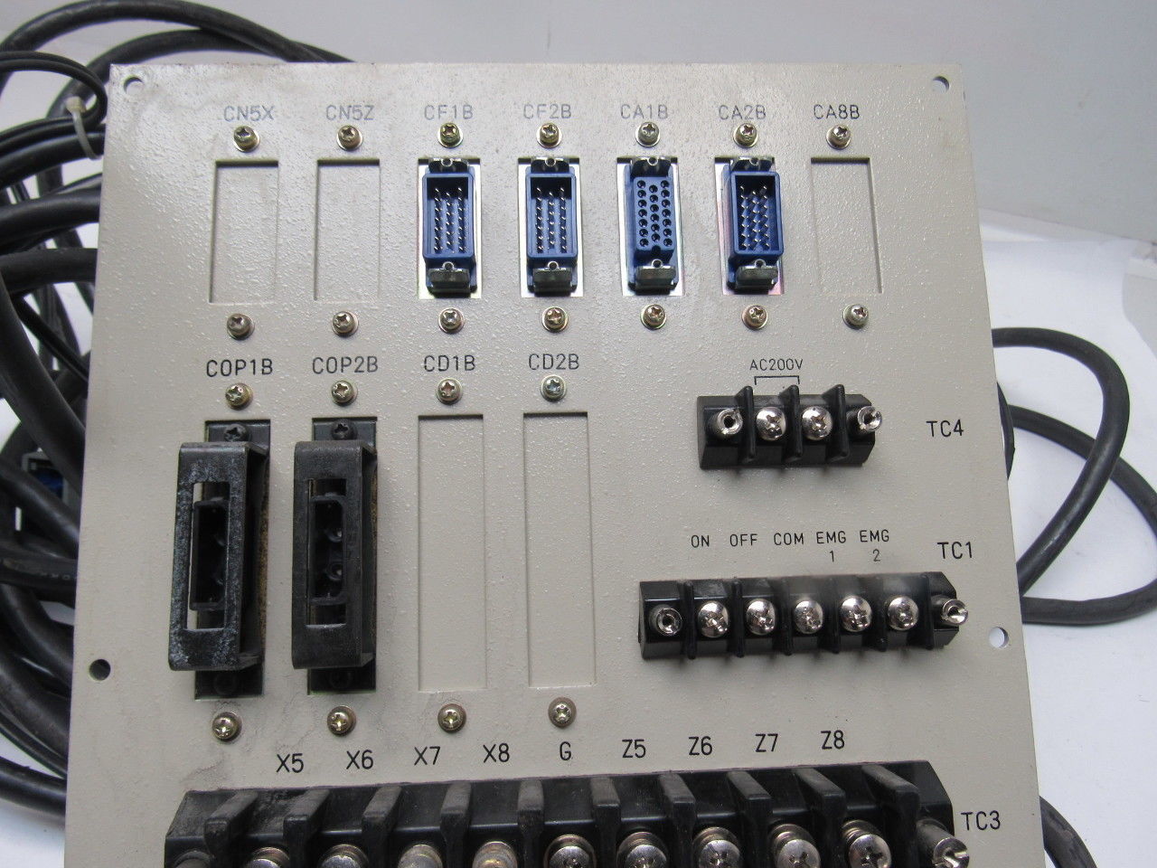 Fanuc A02B-0072-C040 Terminal Unit W/Cables From Hitachi Seiki HT25