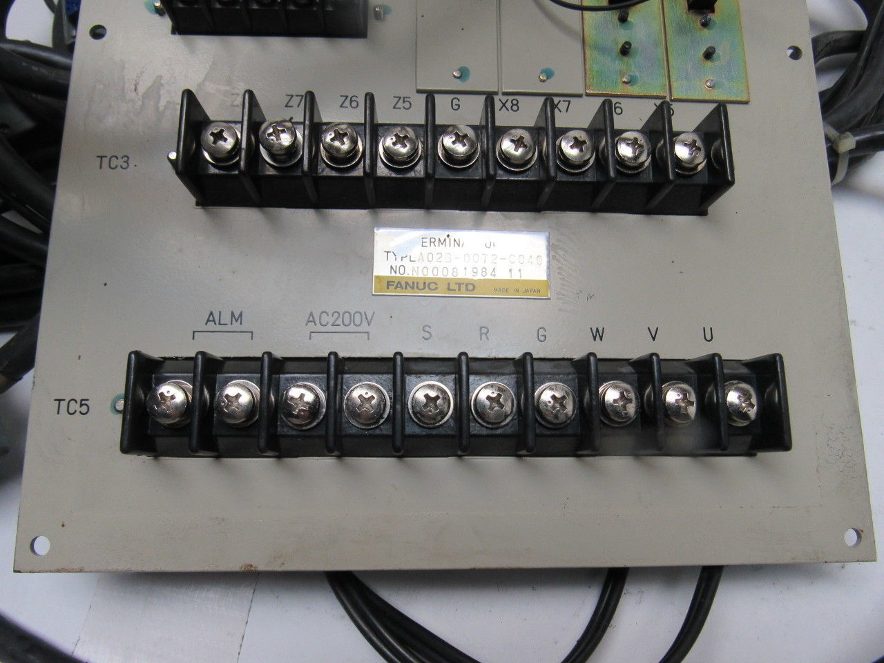 Fanuc A02B-0072-C040 Terminal Unit W/Cables From Hitachi Seiki HT25