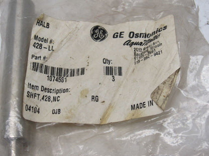 GE Aquamatic Osmonics 428-LL Replace Valve Shaft 428NC Stainless Steel Lot Of 2
