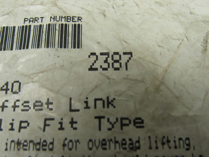 Bowman Barnes 2387 #40 Offset Link Single Strand Roller Chain Lot Of 20