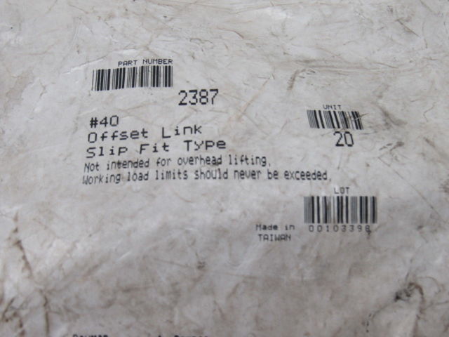 Bowman Barnes 2387 #40 Offset Link Single Strand Roller Chain Lot Of 20