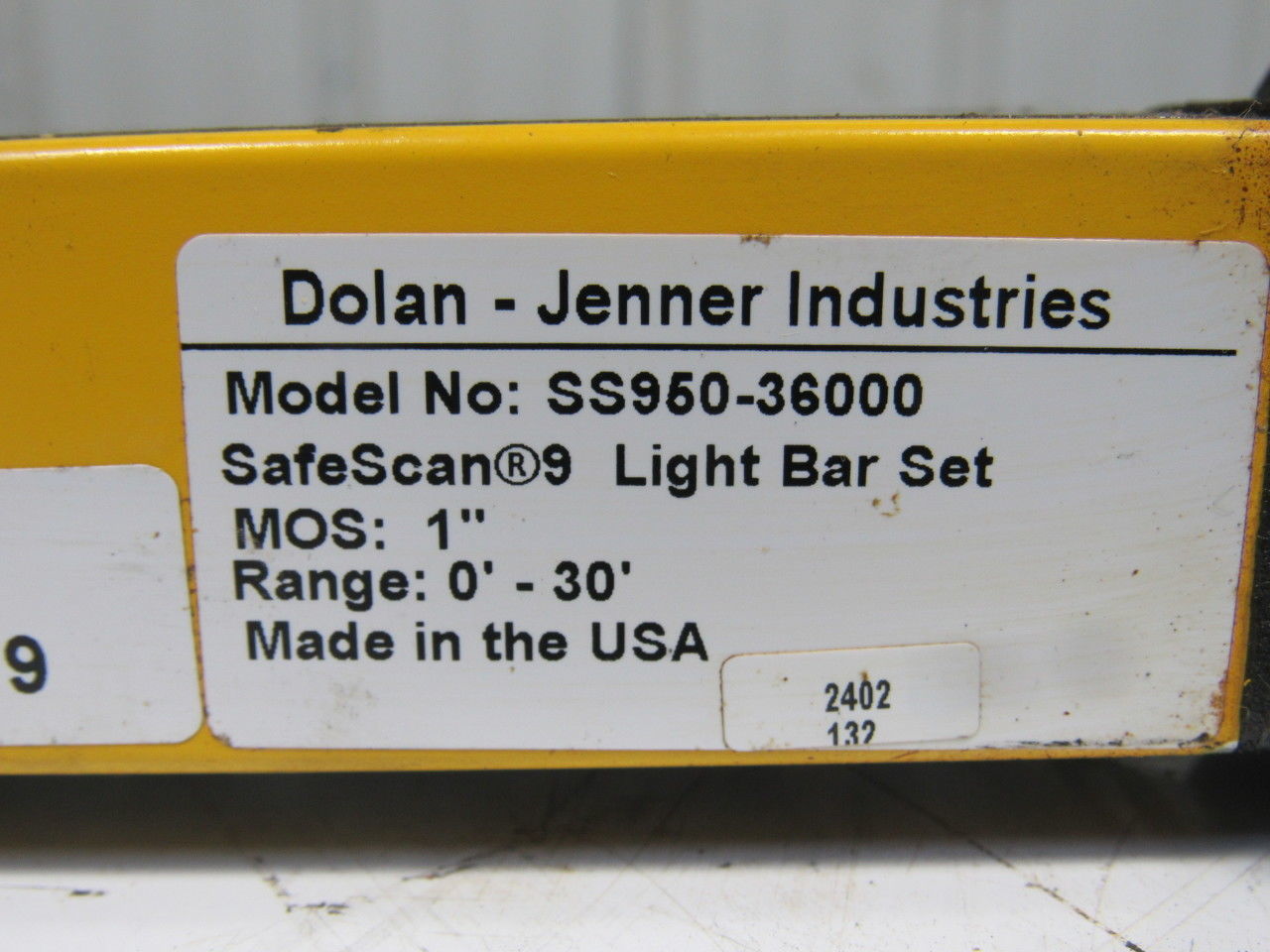 Dolan Jenner SS950-36000 Safe Scan 9 Safety Light Curtain Receiver