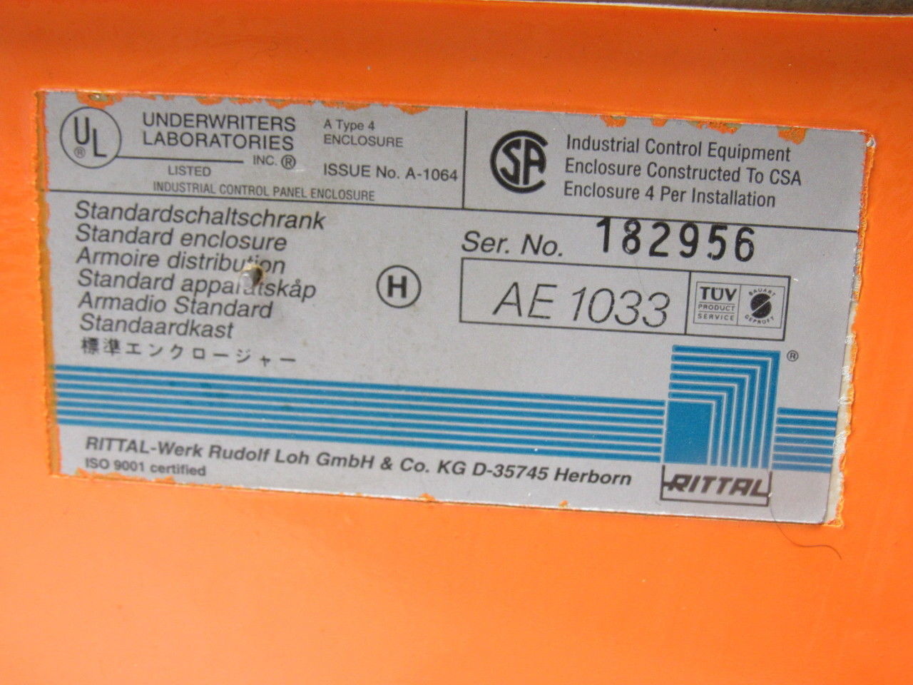 Rittal  AE 1033 Type 4 Compact Electrical Enclosure 300x300x200mm W/Baclplate