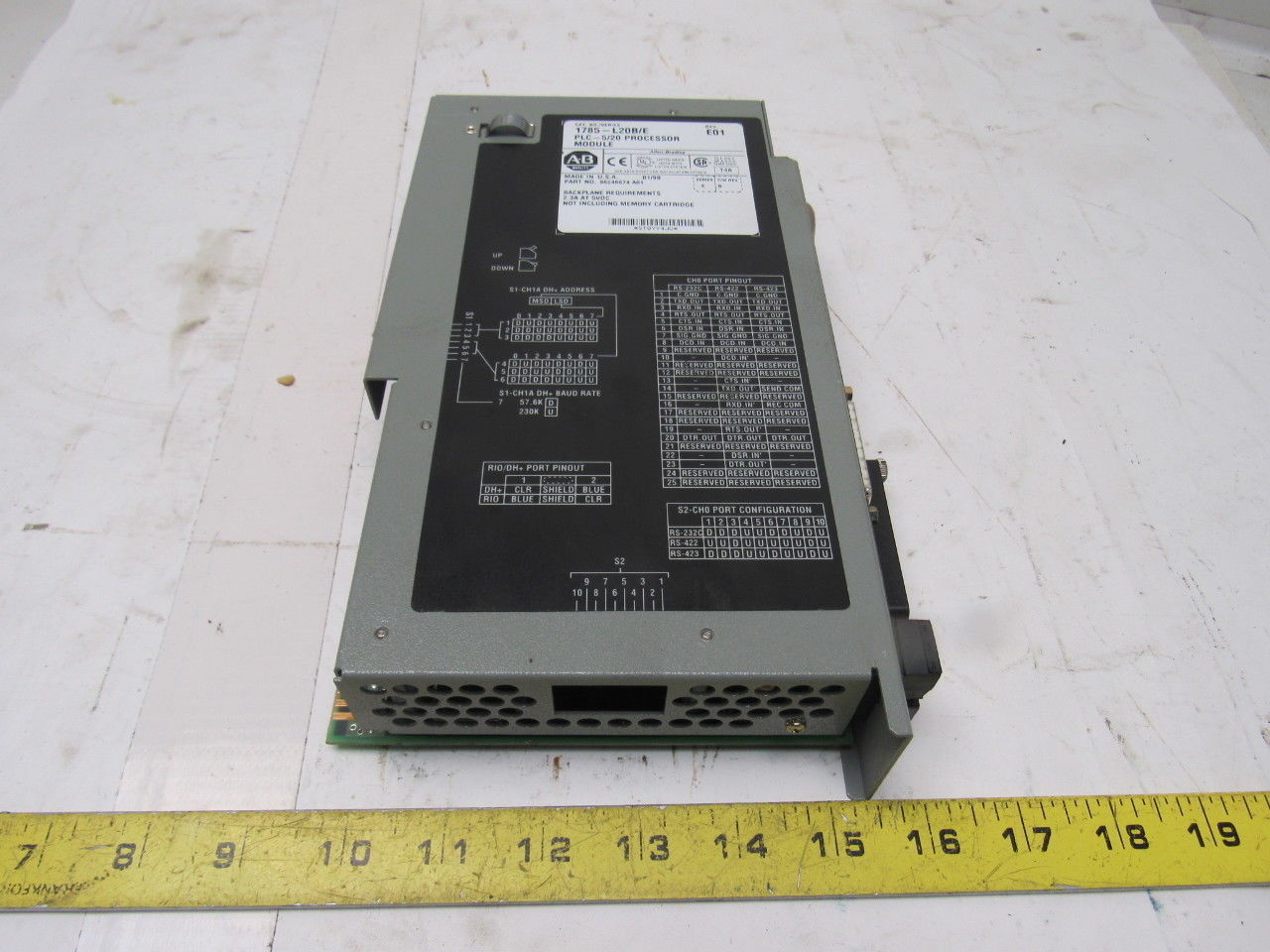 Allen Bradley 1785-L20B/E Rev E01 Ser E F/W Rev B PLC-5/20 Processor Module
