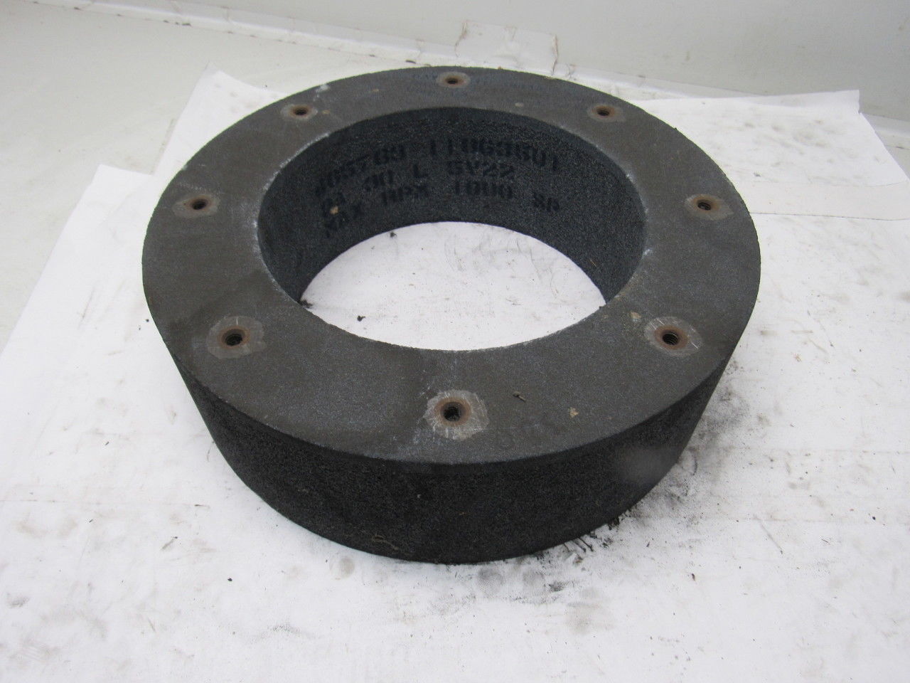 14x4x9" Centerless Grinding Wheel 30 Grit Threaded Back
