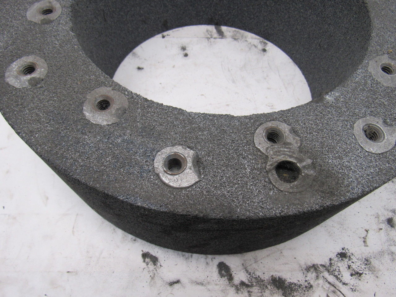 14x4-1/2x9" Centerless Grinding Wheel 30 Grit Threaded Back