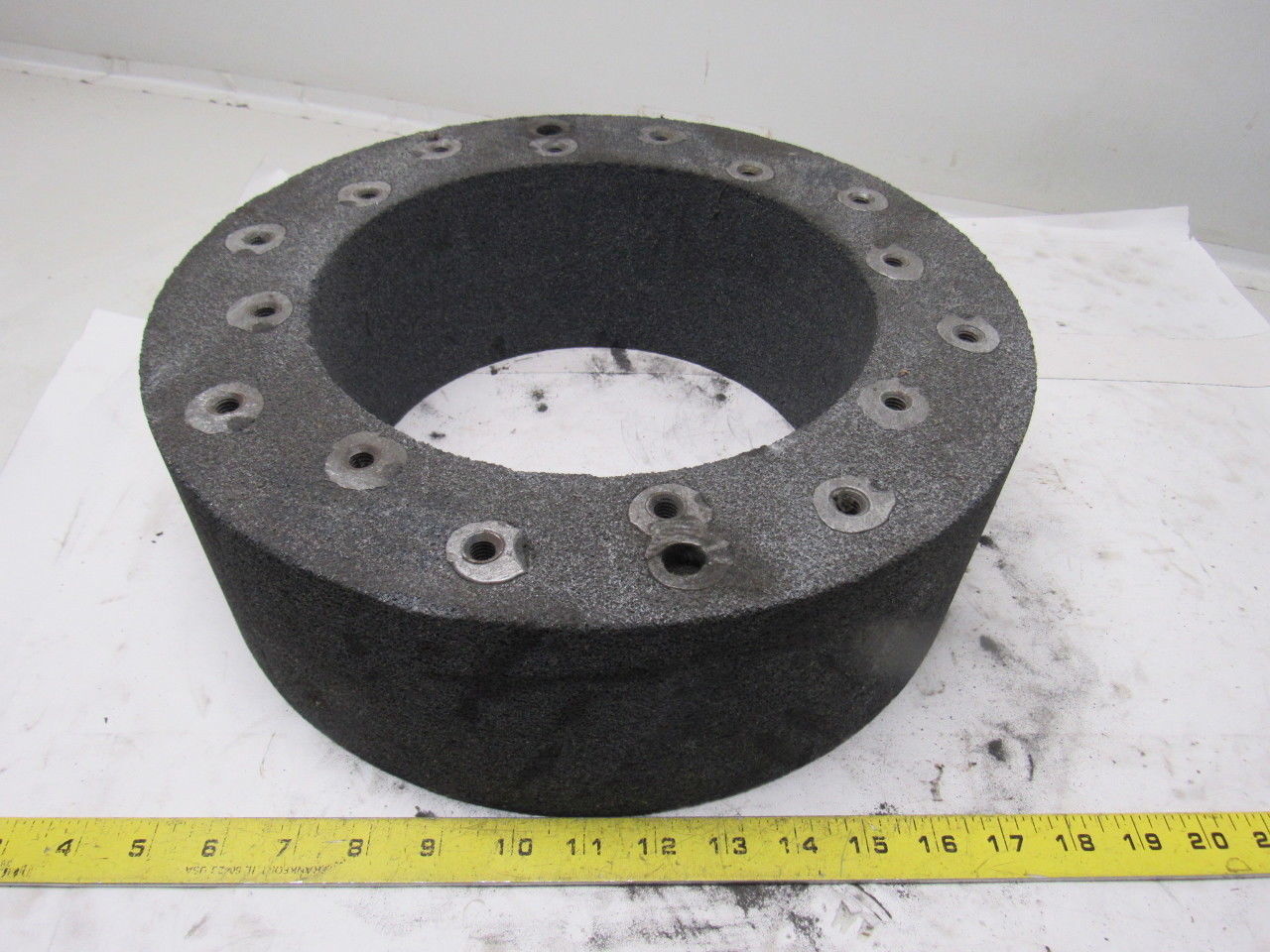 14x4-1/2x9" Centerless Grinding Wheel 30 Grit Threaded Back