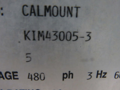 Myron Zucker KIM43005-3 Calmount 5 KVAR Capacitor 480V 3Ph 60Hz NEMA 12