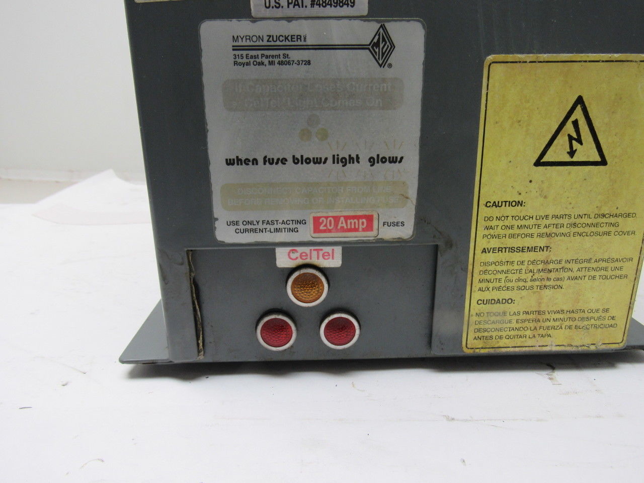Myron Zucker KIM43005-3 Calmount 5 KVAR Capacitor 480V 3Ph 60Hz NEMA 12