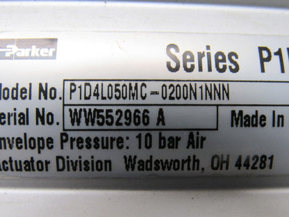 Parker P1D4L050MC-0200N1NNN 50mm Bore 20mm Stroke 10 Bar W/ Sensors