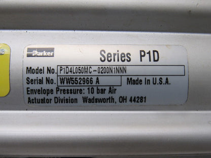 Parker P1D4L050MC-0200N1NNN 50mm Bore 20mm Stroke 10 Bar W/ Sensors