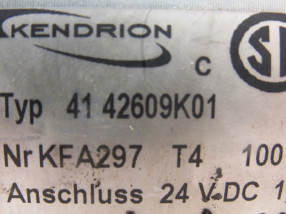 Kendron 41 42609K01 Solenoid Actuator 24VDC 1-18A