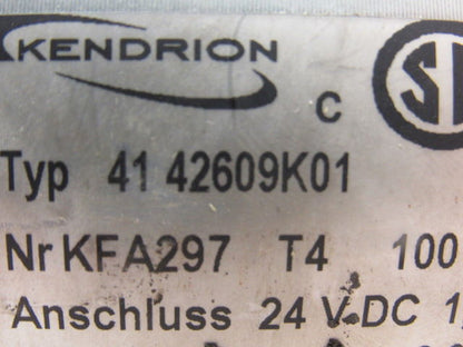 Kendron 41 42609K01 Solenoid Actuator 24VDC 1-18A