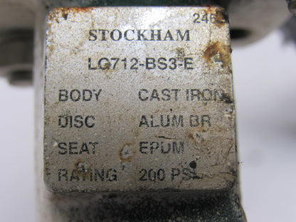 Stockham LG712-BS3-EM 3" Lug Type Butterfly Valve W/Manual Hand Lever Actuated