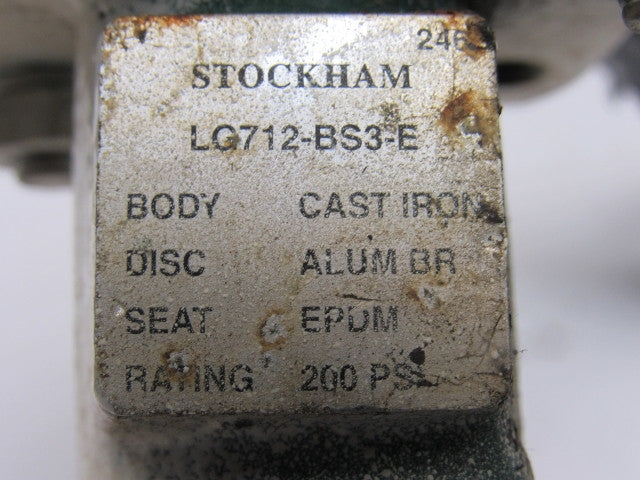 Stockham LG712-BS3-EM 3" Lug Type Butterfly Valve W/Manual Hand Lever Actuated