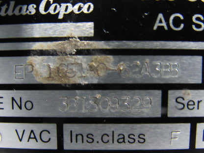 Atlas Copco Controls AB EP165180-62A3BB AC Servo Motor W/Brake 3000RPM