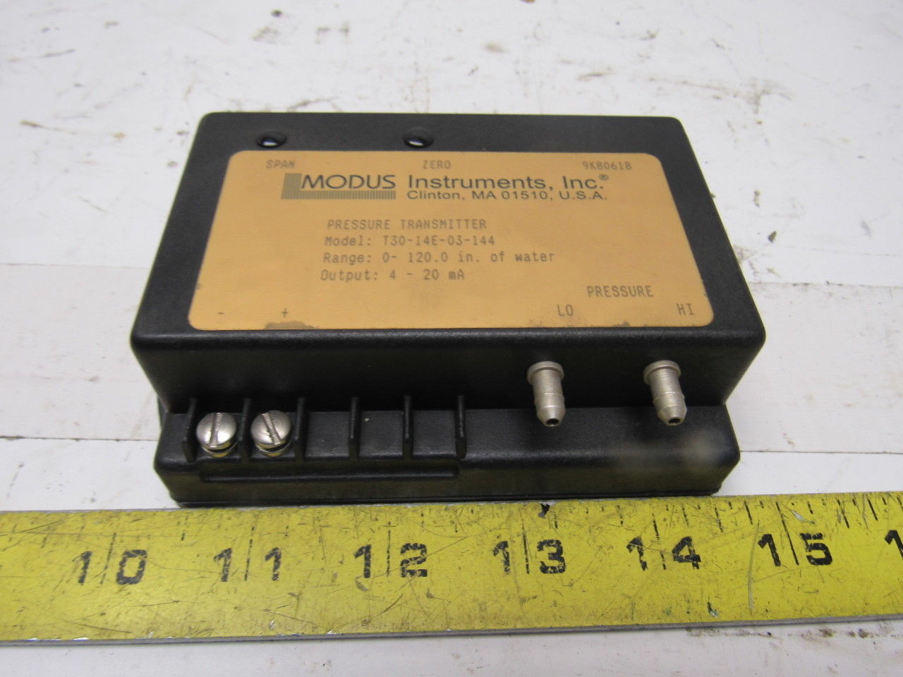 MODUS Instruments Inc. T30-14E-03-144 Pressure Transmitter 0-120 in of Water