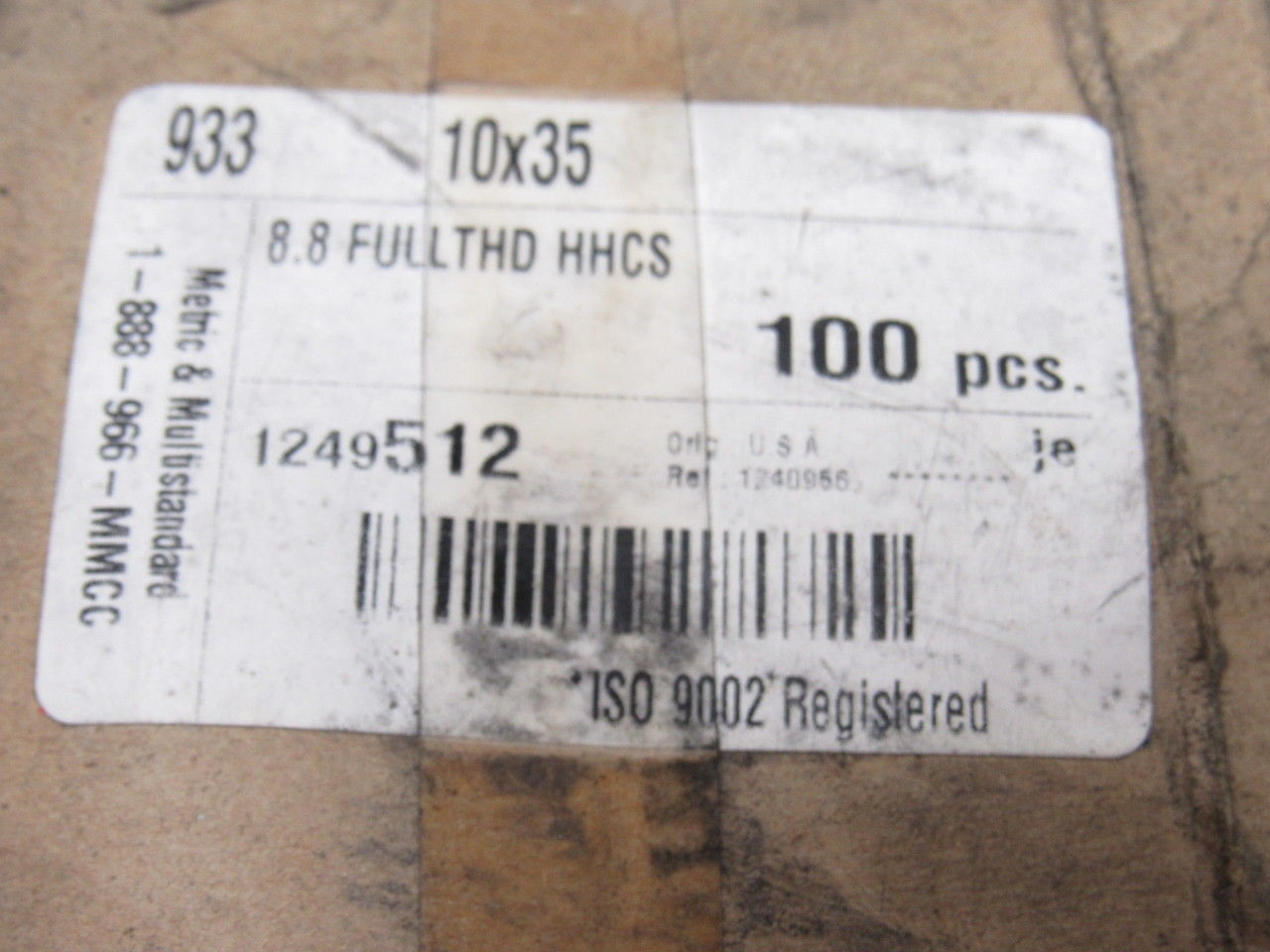 Metric Multistandards 10x35 mm 8.8 Full Thread Hex Head RH Thread Screws Lot 100