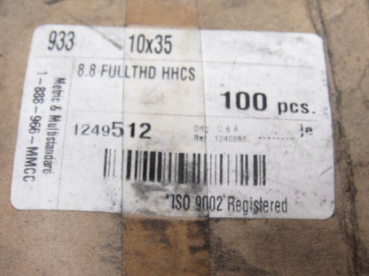 Metric Multistandards 10x35 mm 8.8 Full Thread Hex Head RH Thread Screws Lot 100