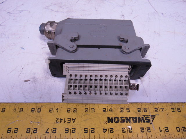 Harting HS12 24Pin 16A 380V Male Female Hinge Lock Cable Plug Ends