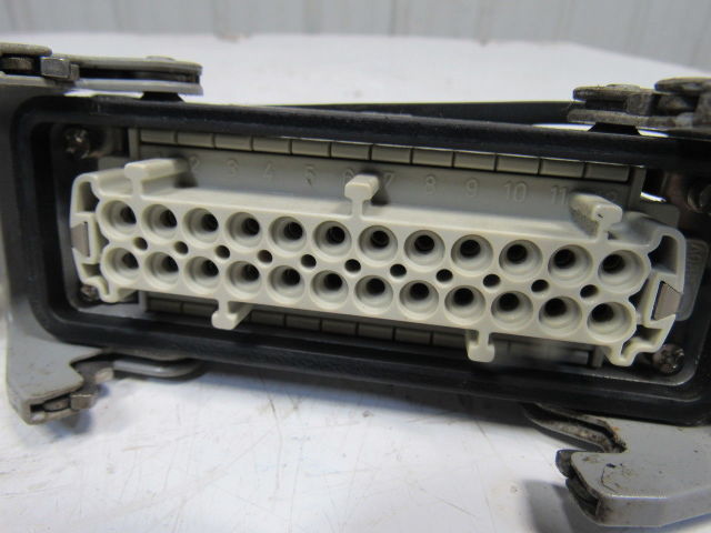 Harting HS12 24Pin 16A 380V Male Female Hinge Lock Cable Plug Ends