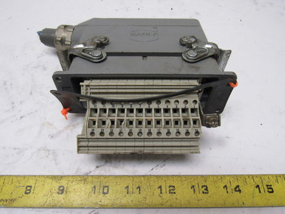 Harting HS12 24Pin 16A 380V Male Female Hinge Lock Cable Plug Ends W/Gasket