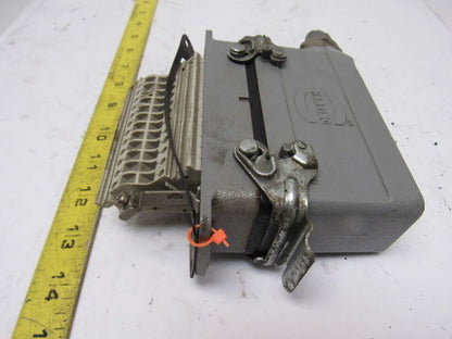Harting HS12 24Pin 16A 380V Male Female Hinge Lock Cable Plug Ends W/Gasket