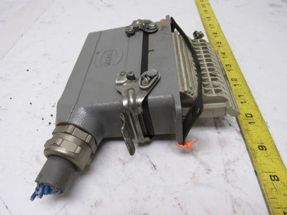 Harting HS12 24Pin 16A 380V Male Female Hinge Lock Cable Plug Ends W/Gasket