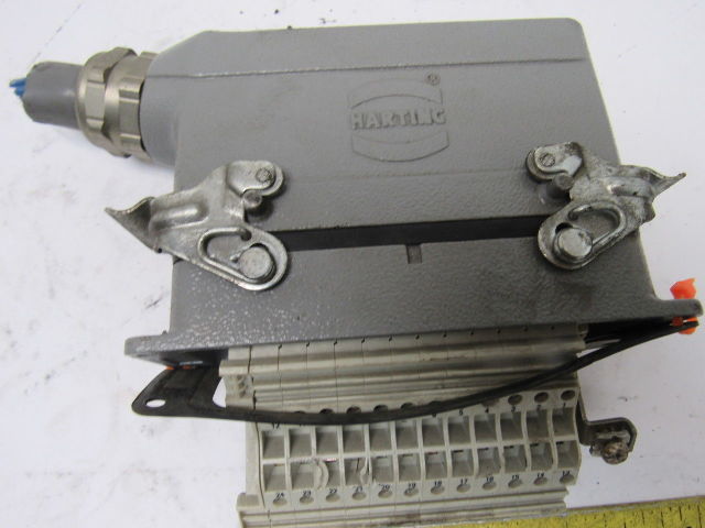 Harting HS12 24Pin 16A 380V Male Female Hinge Lock Cable Plug Ends W/Gasket