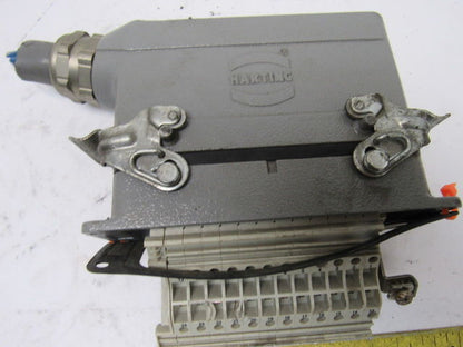 Harting HS12 24Pin 16A 380V Male Female Hinge Lock Cable Plug Ends W/Gasket