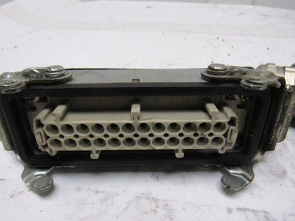 Harting HS12 24Pin 16A 380V Male Female Hinge Lock Cable Plug Ends W/Gasket
