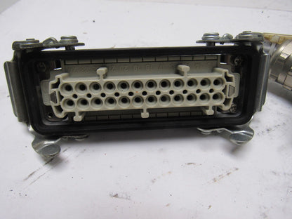 Harting HS12 24Pin 16A 380V Male Female Hinge Lock Cable Plug Ends no Gasket