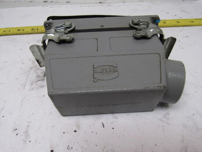 Harting HS12 24Pin 16A 380V Male Female Hinge Lock Cable Plug Ends W/Gasket
