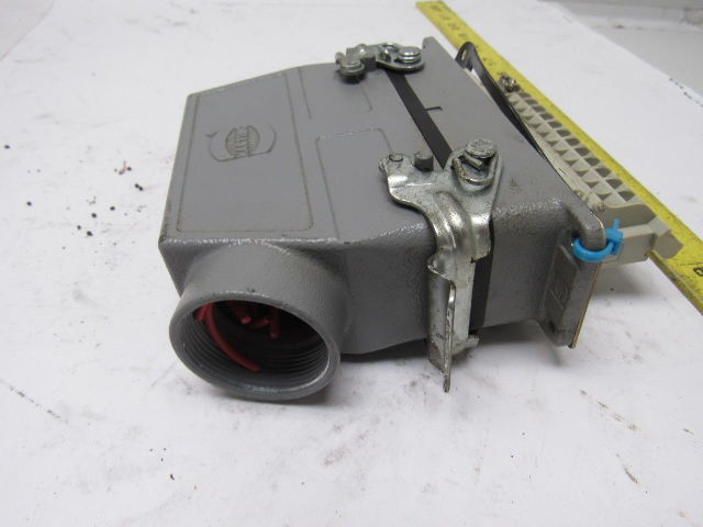 Harting HS12 24Pin 16A 380V Male Female Hinge Lock Cable Plug Ends W/Gasket