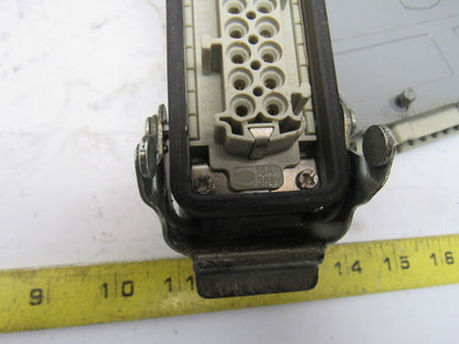 Harting HS12 24Pin 16A 380V Male Female Hinge Lock Cable Plug Ends W/Gasket