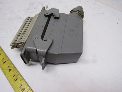 Harting HS12 24Pin 16A 380V Male Female Hinge Lock Cable Plug Ends W/Gasket