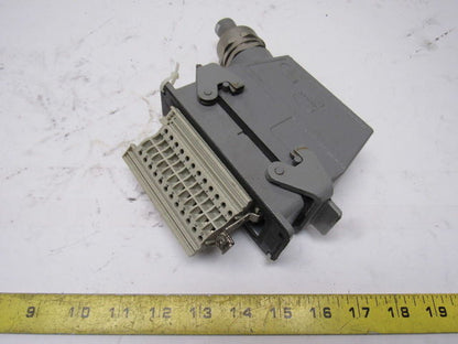 Harting HS12 24Pin 16A 380V Male Female Hinge Lock Cable Plug Ends W/Gasket
