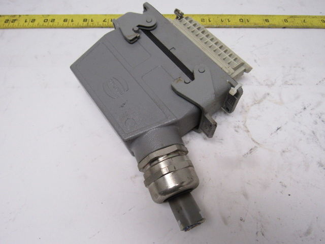 Harting HS12 24Pin 16A 380V Male Female Hinge Lock Cable Plug Ends W/Gasket