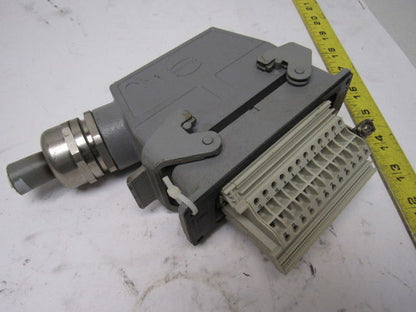 Harting HS12 24Pin 16A 380V Male Female Hinge Lock Cable Plug Ends W/Gasket