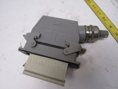 Harting HS12 24Pin 16A 380V Male Female Hinge Lock Cable Plug Ends W/Gasket