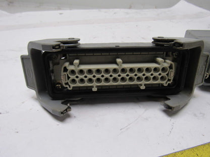 Harting HS12 24Pin 16A 380V Male Female Hinge Lock Cable Plug Ends W/Gasket